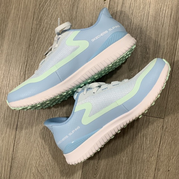 Skechers Slip-ins: GO GOLF Flight Heel Pillow Ultra Lightweight Lt. Blue sz 8.5 - Picture 9 of 13